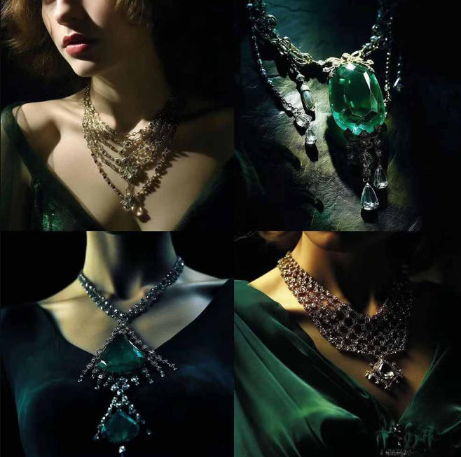 460 专业Midjourney珠宝摄影AI提示词戒指,项链-耳环-手链-宝石等,立即开始创作珠宝艺术